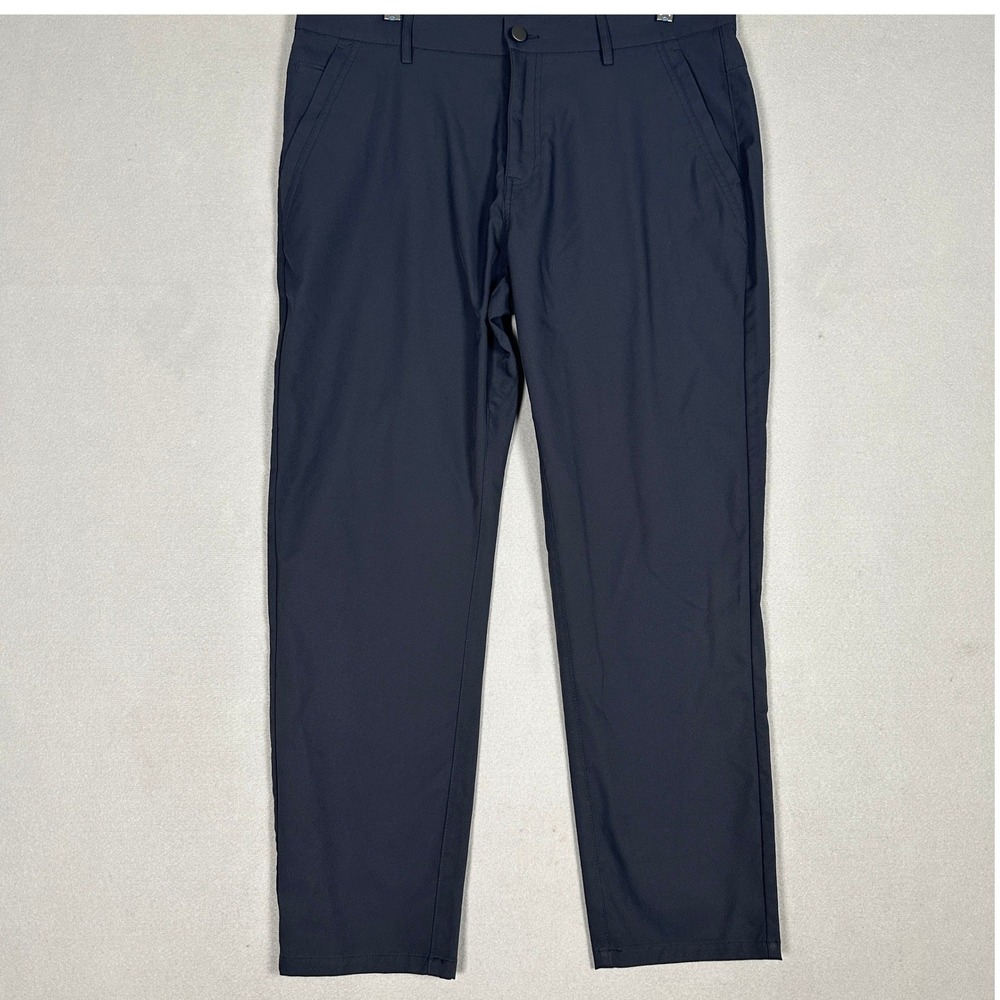 Marcus Pierce Golf Pants Mens 34X28 Chino Dark Navy Performance Flat Front EUC
